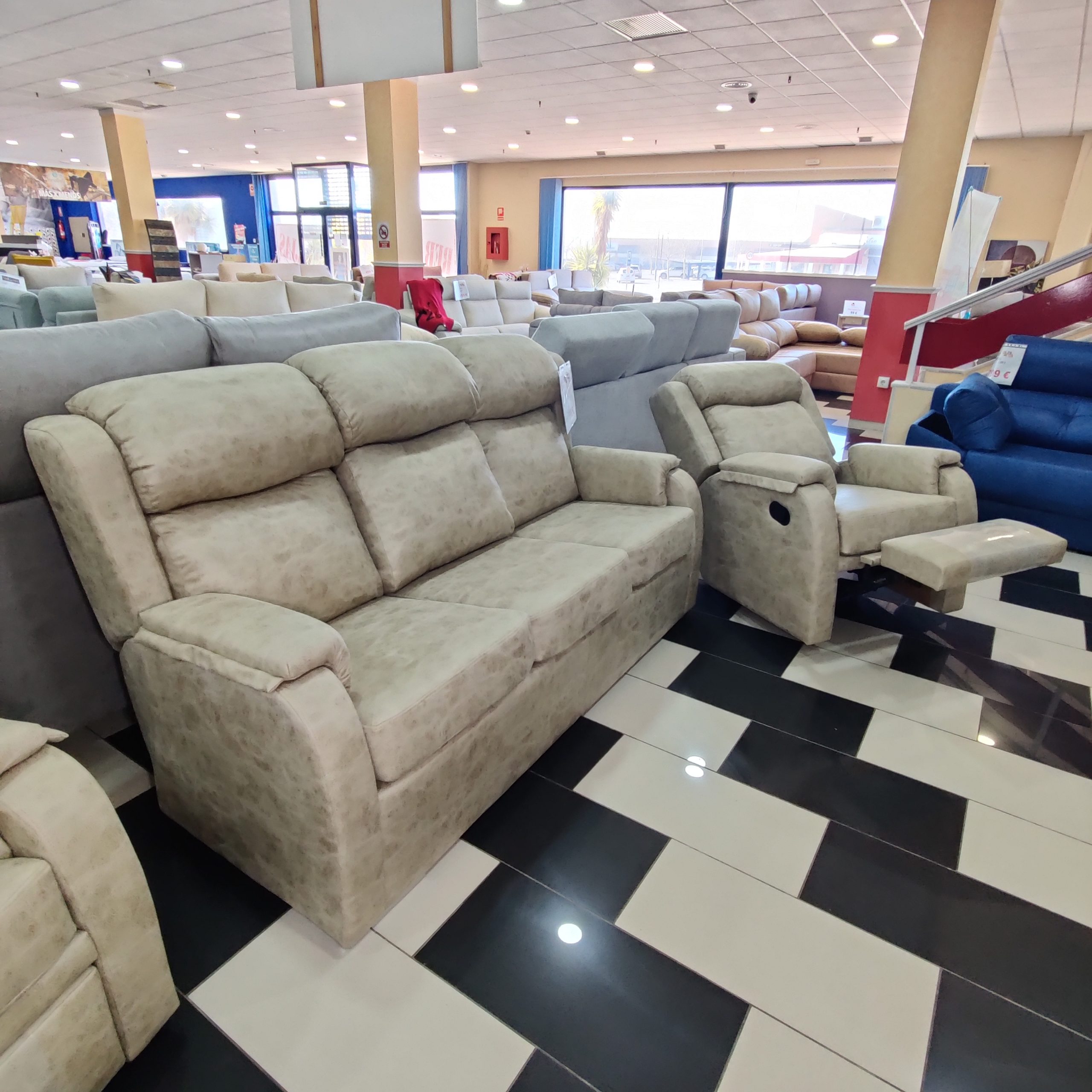 Conjunto de sofás 2+3 plazas relax, reposapiés abatibles, respaldo  reclinable - Roma - MEBLERO