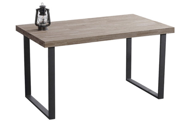 MESA COMEDOR FIJA NATURAL 140 x 80 CM  ROBLE AMERICAN / NEGRO.