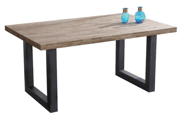 MESA COMEDOR FIJA LOFT 160 x 100 CM  ROBLE AMERICAN / NEGRO.