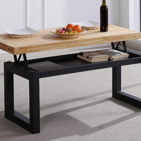 MESA CENTRO ELEVABLE LOFT 120 x 60 CM ROBLE NORDISH/ NEGRO.