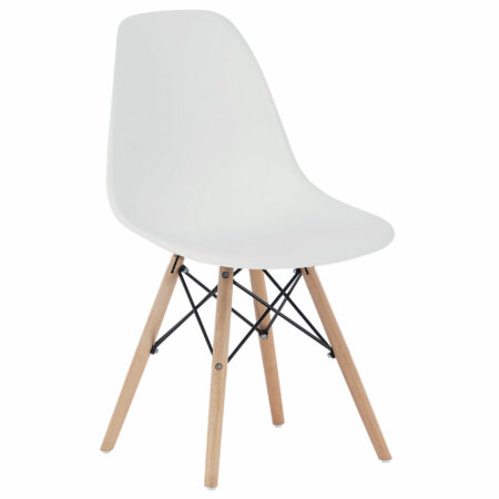 PACK DE 4 SILLAS COMEDOR PATA NÓRDICA MODELO PARÍS BLANCO.