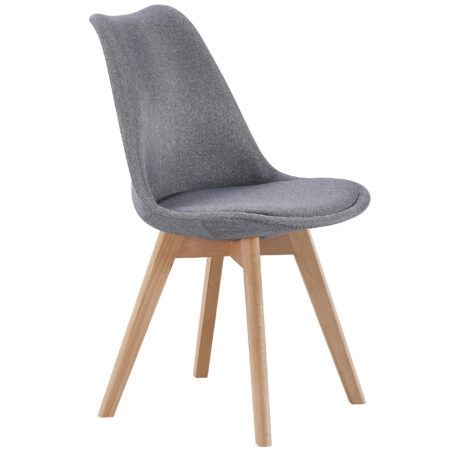 PACK DE 4 SILLAS COMEDOR TAPIZADA BISTRO TEJIDO GRIS