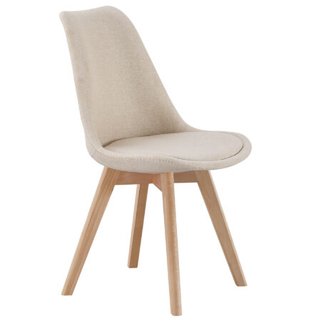 PACK DE 4 SILLAS COMEDOR TAPIZADA BISTRO TEJIDO BEIGE