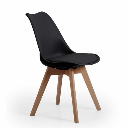 PACK DE 4 SILLAS COMEDOR MODELO BISTRO NEGRO.