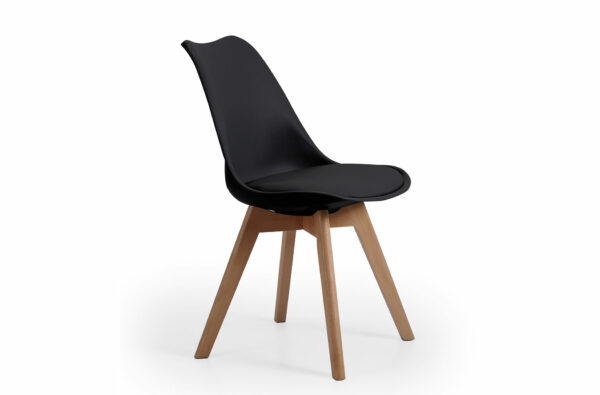 PACK DE 4 SILLAS COMEDOR MODELO BISTRO NEGRO.