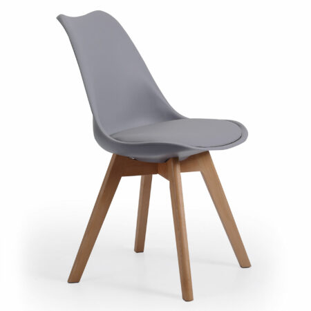 PACK DE 4 SILLAS COMEDOR MODELO BISTRO GRIS.