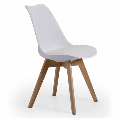 PACK DE 4 SILLAS COMEDOR MODELO BISTRO BLANCO.