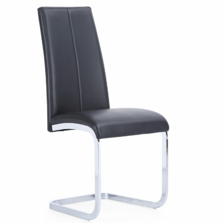 PACK DE 4 SILLAS COMEDOR SMILE SÍMIL PIEL NEGRO
