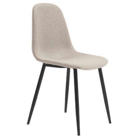 PACK DE 4 SILLAS COMEDOR HALL TEJIDO BEIGE.