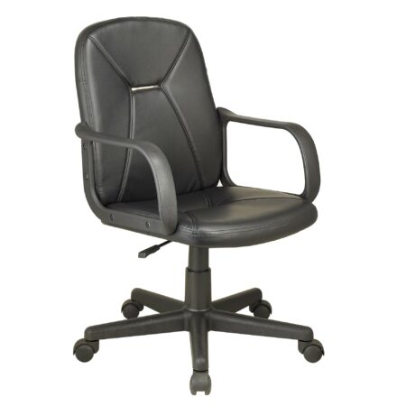SILLÓN GIRATORIO GENESIS SÍMIL PIEL NEGRO