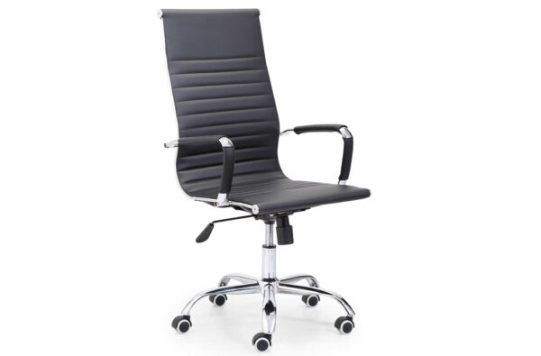 SILLÓN GIRATORIO LETTER SÍMIL PIEL NEGRO