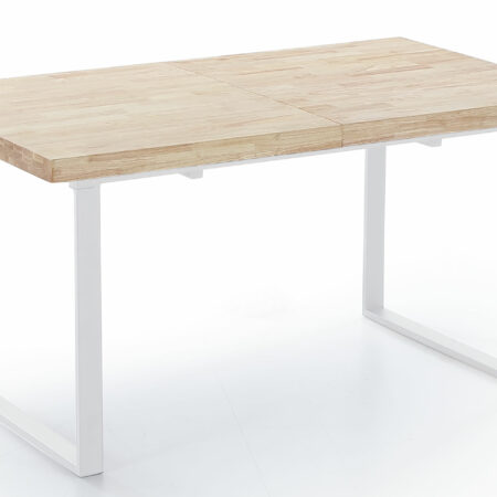 MESA COMEDOR EXTENSIBLE NATURAL 140 - 180 x 80 CM ROBLE NORDISH / BLANCO