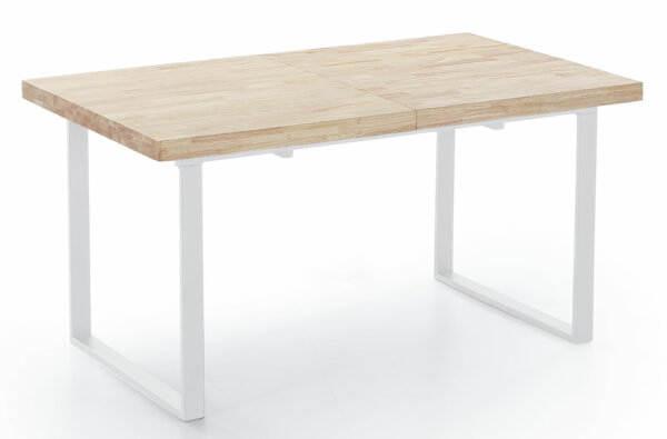 MESA COMEDOR EXTENSIBLE NATURAL 140 - 180 x 80 CM ROBLE NORDISH / BLANCO