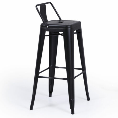 PACK DE 4 TABURETES ALTO TOLIX NEGRO.