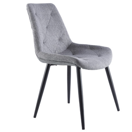 PACK DE 4 SILLAS  COMEDOR MARLENE TEJIDO GRIS / NEGRO