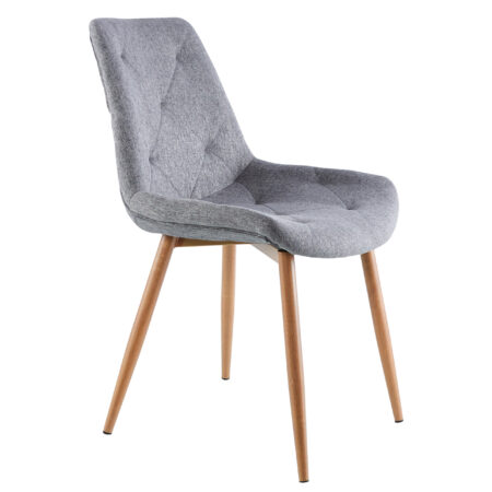 PACK DE 4 SILLAS COMEDOR MARLENE TEJIDO GRIS / OAK