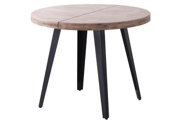 MESA COMEDOR REDONDA EXTENSIBLE BERG 100 - 140 - 180 CM ROBLE HONEY / NEGRO.