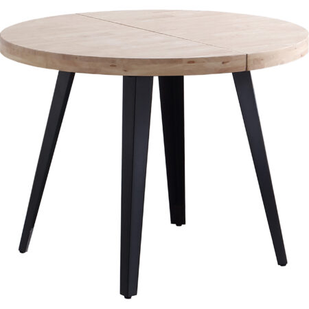 MESA COMEDOR REDONDA EXTENSIBLE BERG 120 - 160 - 200 CM ROBLE NORDISH / NEGRO.