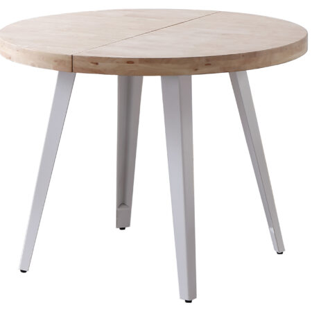 MESA COMEDOR REDONDA EXTENSIBLE BERG 120 - 160 - 200 CM ROBLE NORDISH / BLANCO.