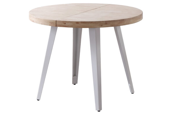 MESA COMEDOR REDONDA EXTENSIBLE BERG 120 - 160 - 200 CM ROBLE NORDISH / BLANCO.