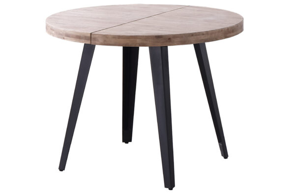 MESA COMEDOR REDONDA EXTENSIBLE BERG 120 - 160 - 200 CM ROBLE HONEY / NEGRO.