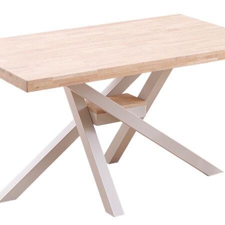 MESA COMEDOR FIJA XENA 140 x 80 CM  ROBLE NORDISH / BLANCO.