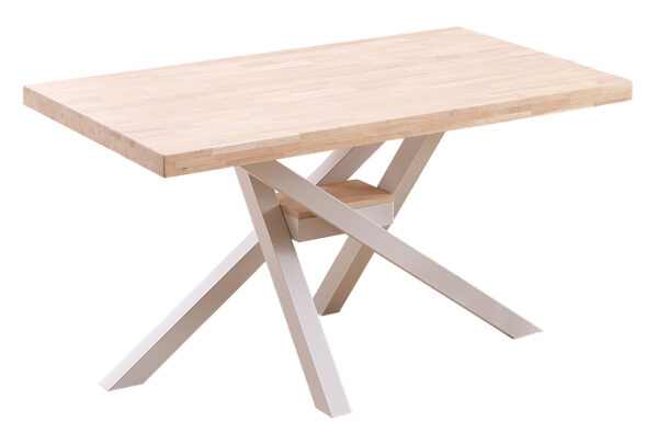 MESA COMEDOR FIJA XENA 140 x 80 CM  ROBLE NORDISH / BLANCO.