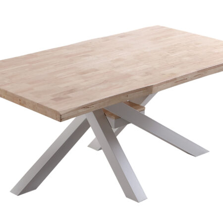 MESA COMEDOR FIJA XENA 180 x 100 CM  ROBLE NORDISH / BLANCO TAPA CON FORMA.
