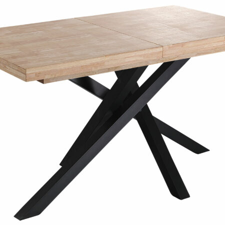 MESA COMEDOR EXTENSIBLE XENA 140 - 180 - 220 x 90 CM  ROBLE NORDISH / NEGRO.