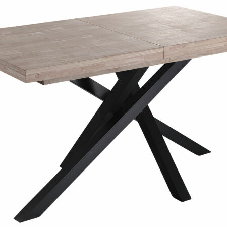 MESA COMEDOR EXTENSIBLE XENA 140 - 180 - 220 x 90 CM  ROBLE HONEY / NEGRO.