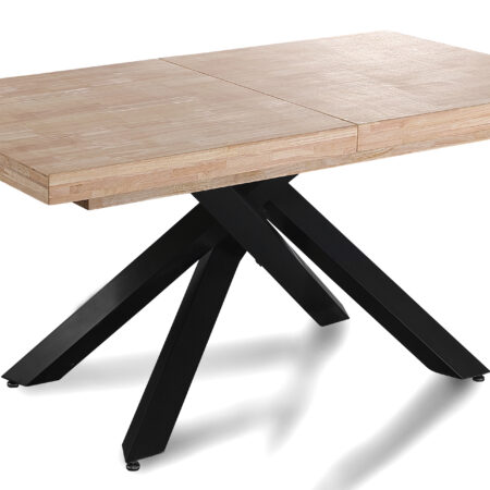MESA COMEDOR EXTENSIBLE XENA 160 - 200 - 240 x 90 CM  ROBLE NORDISH / NEGRO.