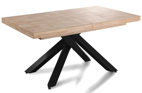 MESA COMEDOR EXTENSIBLE XENA 160 - 200 - 240 x 90 CM ROBLE NORDISH / NEGRO.