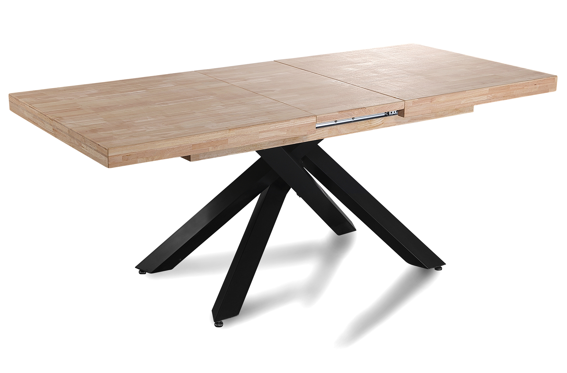 MESA COMEDOR EXTENSIBLE XENA 160 - 200 - 240 x 90 CM ROBLE NORDISH / NEGRO. - Imagen 2