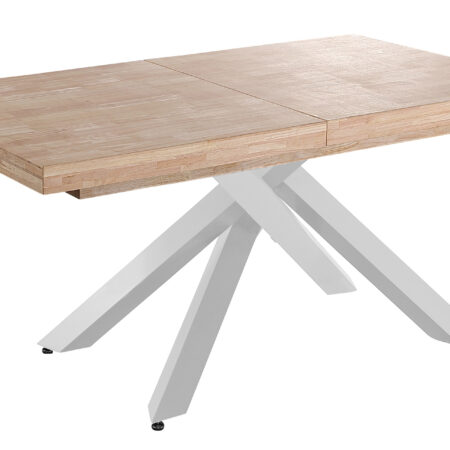 MESA COMEDOR EXTENSIBLE XENA 160 - 200 - 240 x 90 CM  ROBLE NORDISH / BLANCO.