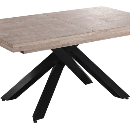 MESA COMEDOR EXTENSIBLE XENA 160 - 200 - 240 x 90 CM  ROBLE HONEY / NEGRO.