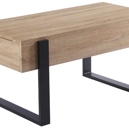 MESA CENTRO ELEVABLE 110 X 60 CM INDUSTRIAL OAK / NEGRO.