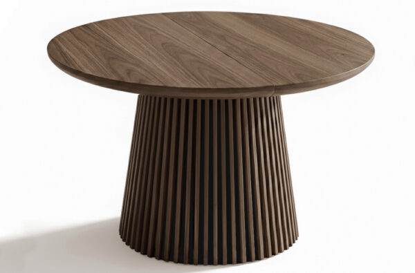 MESA COMEDOR REDONDA EXTENSIBLE KEANU 120 - 160 - 200 x 120 CM NOGAL
