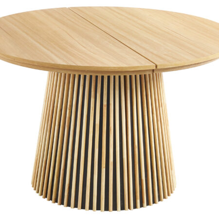 MESA COMEDOR REDONDA EXTENSIBLE KEANU 120 - 160 - 200 x 120 CM OAK.