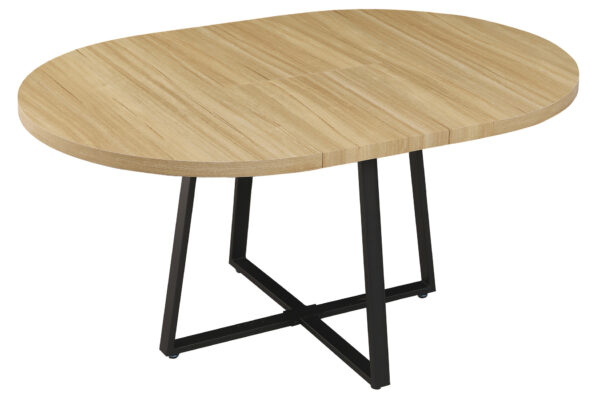 MESAS COMEDOR REDONDA EXTENSIBLE SOFIA 110 - 160 x 110 CM OAK / NEGRO
