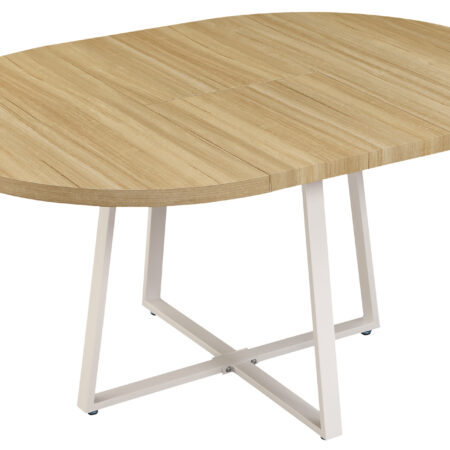 MESA COMEDOR REDONDA EXTENSIBLE SOFIA 110 - 160 x 110 CM OAK / BLANCO