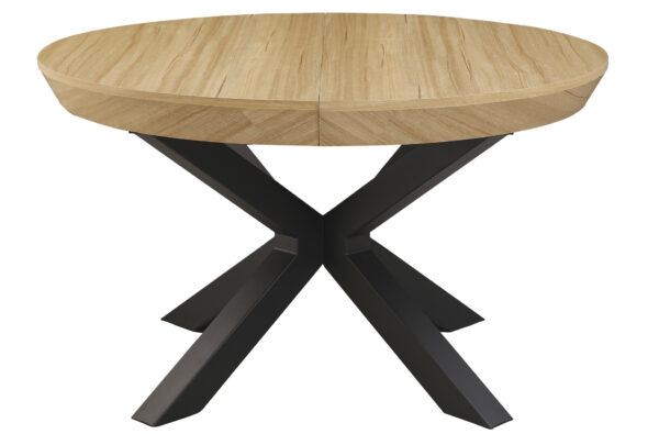 MESA COMEDOR REDONDA EXTENSIBLE BRADLEY 130 - 180 x 130 CM OAK / NEGRO