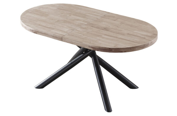 MESA COMEDOR OVAL EXTENSIBLE 160 - 200 - 240 SENDA HONEY / NEGRO.