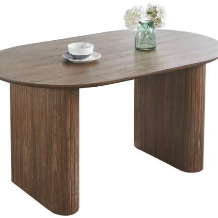 MESA COMEDOR OVAL EXTENSIBLE 150 - 190 - 230 CM PIETRA NOGAL