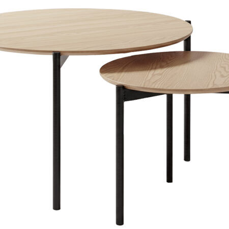 MESA CENTRO NIDO REDONDA SUCREAM OAK / NEGRO