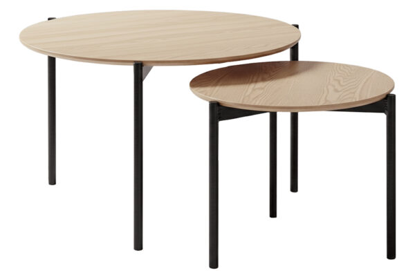 MESA CENTRO NIDO REDONDA SUCREAM OAK / NEGRO