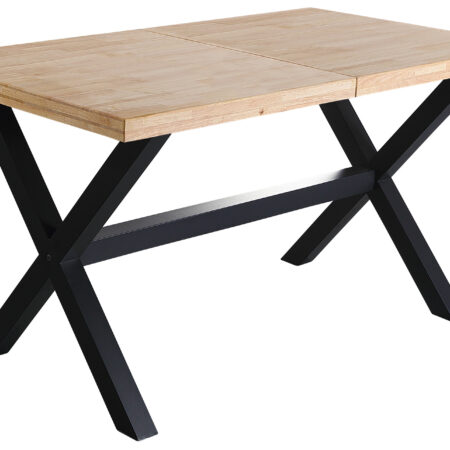 MESA COMEDOR EXTENSIBLE X-LOFT 140 - 180 - 220 x 90 CM  ROBLE NORDISH / NEGRO.