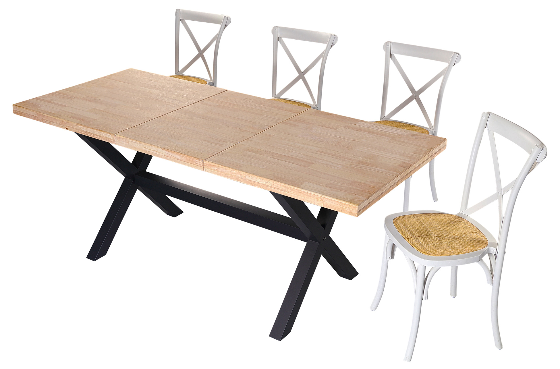MESA COMEDOR EXTENSIBLE X-LOFT 140 - 180 - 220 x 90 CM ROBLE NORDISH / NEGRO. - Imagen 5