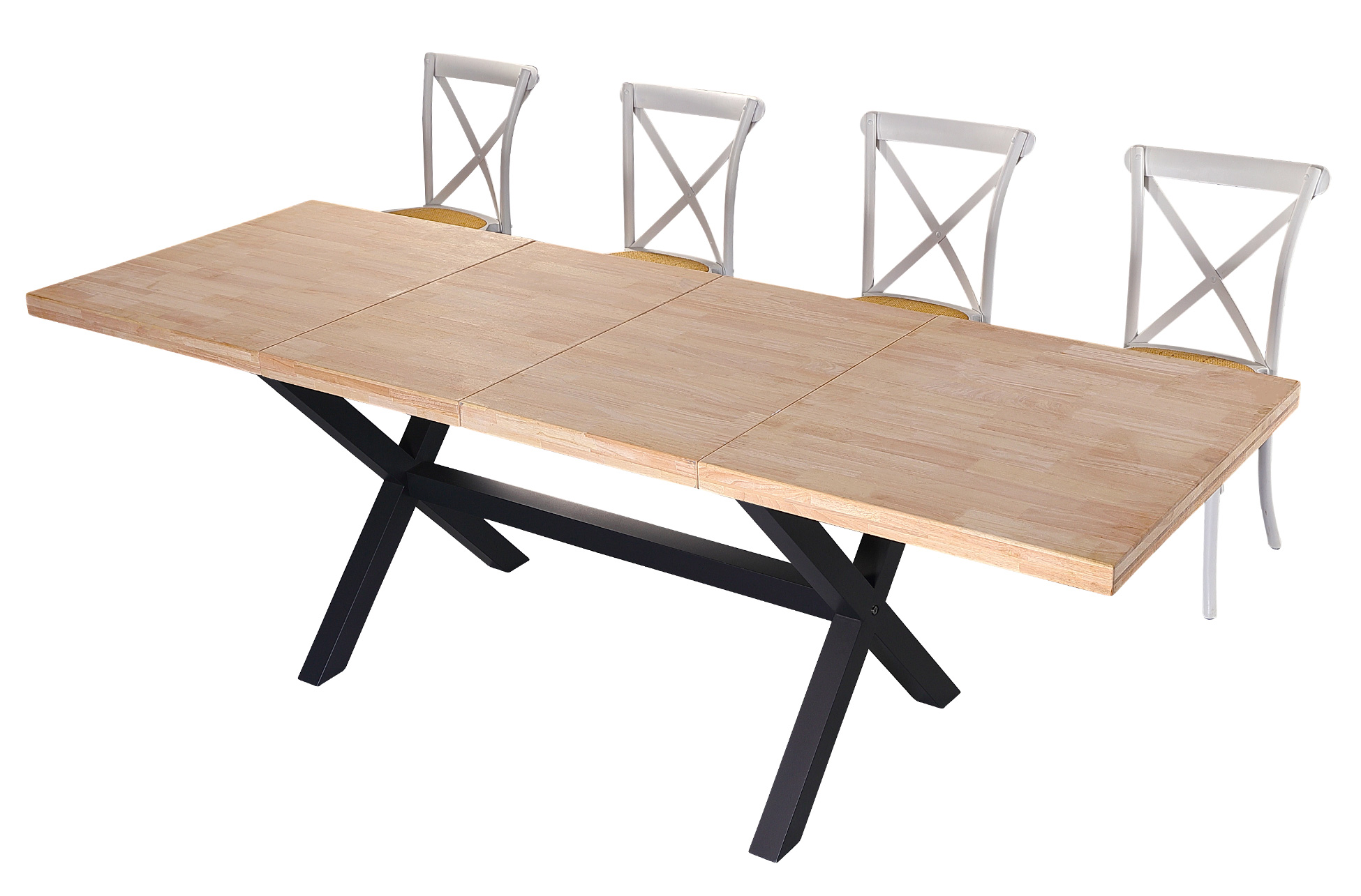 MESA COMEDOR EXTENSIBLE X-LOFT 140 - 180 - 220 x 90 CM ROBLE NORDISH / NEGRO. - Imagen 6
