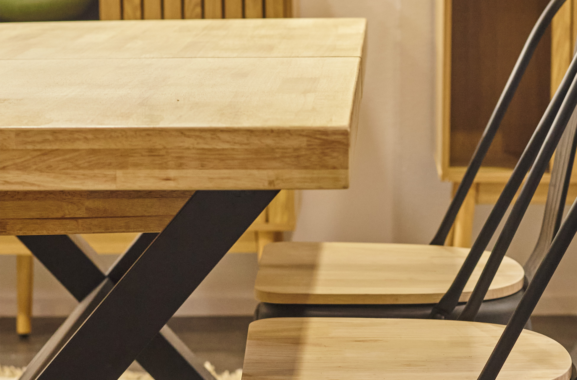 MESA COMEDOR EXTENSIBLE X-LOFT 140 - 180 - 220 x 90 CM ROBLE NORDISH / NEGRO. - Imagen 9