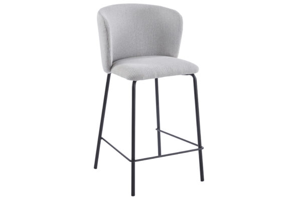 PACK DE 2 TABURETES TAPIZADO MARGOT ALTO ASIENTO 65 CM TEJIDO BEIGE.